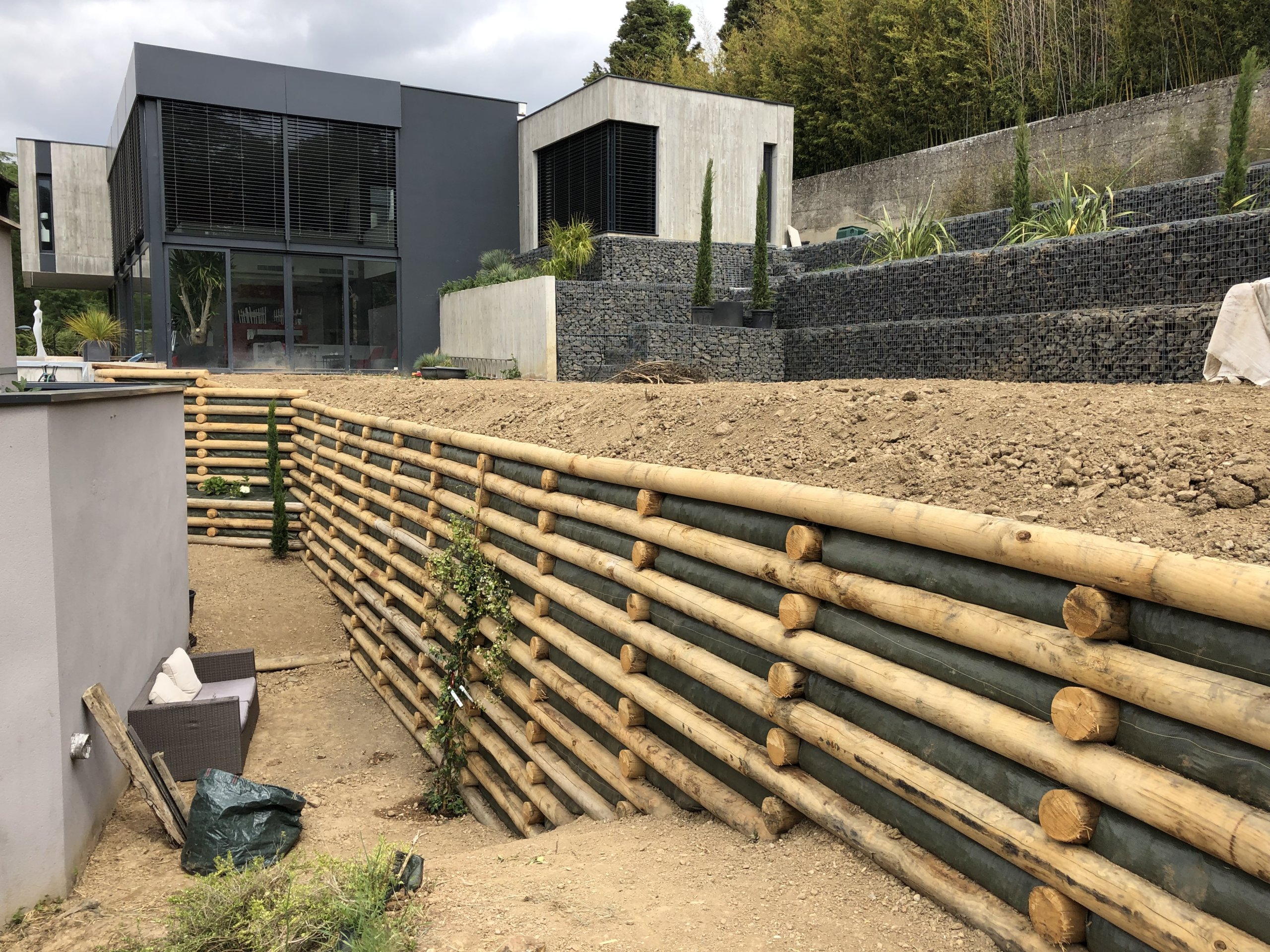 Murs de soutènement bois Vienne (38) par Dynamique Environnement