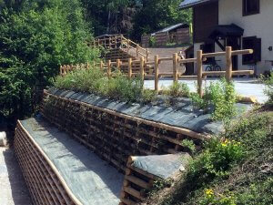 mur de soutènement en bois chamonix